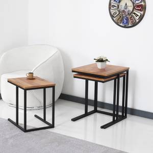 Set de 3 tables d'appoint Augustenborg Marron - Bois manufacturé - 51 x 61 x 46 cm