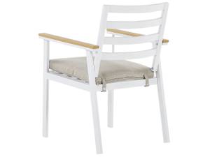 Chaise de jardin CAVOLI Beige - Chêne clair - Blanc