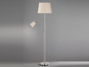 Stehlampe Leselampe Stoffschirm Beige Beige - Silber - Metall - Textil - 40 x 175 x 40 cm