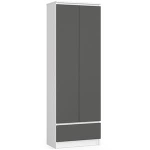 Mehrzweckschrank  R60 2T 1S CLP Graphit - Grau - Weiß