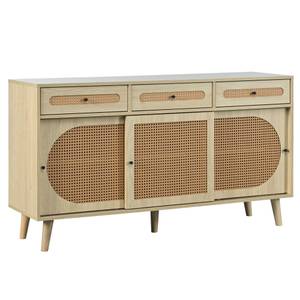 Sideboard NaturRattan Ⅲ+ Beige - Holzwerkstoff - Metall - Polyrattan - 40 x 78 x 140 cm