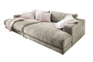 KAWOLA Big Sofa MADELINE Cord Granit - Tiefe: 170 cm