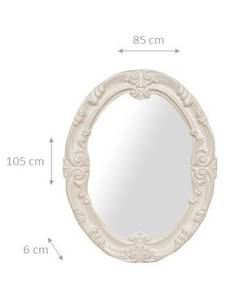 Miroir Ovale - Baroque Blanc