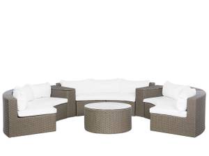 Set de salon SEVERO Marron - Marron foncé - Blanc