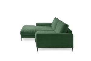 Ecksofa Canapé CARA Cordon Vert foncé - Angle à gauche (vu de face)