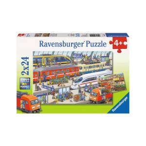 Puzzle Aufregung am Bahnhof 2x24 Teile Papier - 25 x 5 x 35 cm