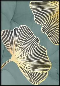 Mint Ginko Recht Poster Papier - 40 x 30 x 40 cm