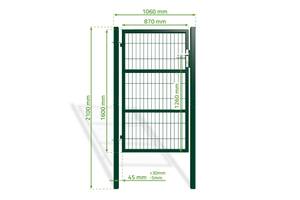 Portillon grillagé RAZO poteaux carrés Vert - Hauteur : 166 cm