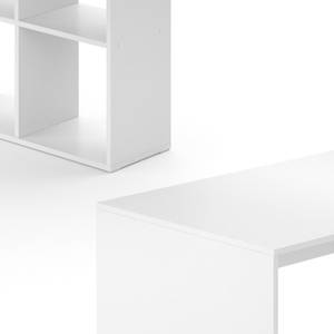 Bureau Emir blanc Blanc - Bois manufacturé - 72 x 143 x 143 cm