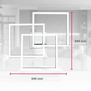 WiFi LED Deckenleuchte BKL1320 Silber - Metall - Kunststoff - 70 x 12 x 70 cm