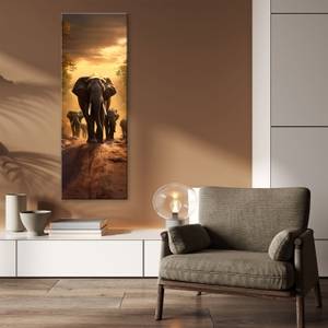 KUNSTDRUCK Elephant and Calves 50 x 150 cm