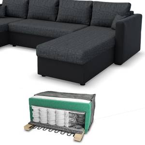 Sofa U Form  24053 Schwarz - Grau - Holzwerkstoff - 290 x 61 x 185 cm