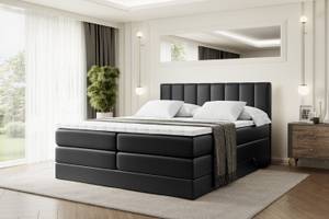 Boxspringbett OTTA KING Hochglanz Schwarz - Breite: 180 cm