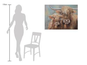 Tableau peint Shoulder to Shoulder Marron - Bois massif - Textile - 100 x 75 x 4 cm
