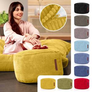 Sitzsack-Hocker Pouf "Cord" 45x25cm Gelb