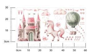 Wandtattoo Schloss Einhorn Sterne Wolken 60 x 30 x 30 cm