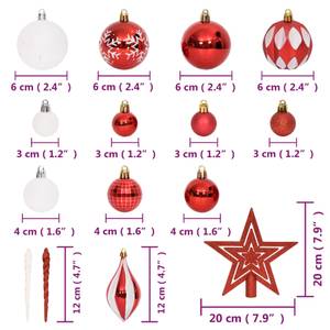 Weihnachtskugel-Set (64-teilig) 3028561 Rot - Weiß