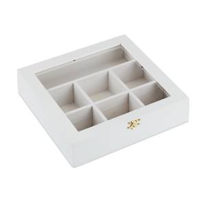 Teebox in Holzoptik Silber - Durchscheinend - Weiß