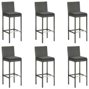 Bar-Set (7-teilig) 3008722-3 Grau - Kunststoff - Polyrattan - 60 x 110 x 130 cm