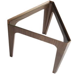 Table d'angle triangulaire en verre Marron - Bois manufacturé - 45 x 42 x 39 cm