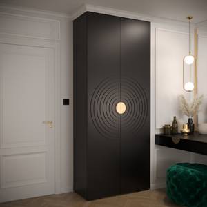 Drehtürenschrank Manhattan Ryfel 6 Schwarz - Gold - 2 Türen