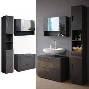 Mobilier de salle de bains Irma Anthracite - Anthracite brillant