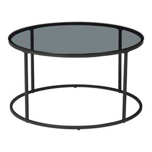 Table basse Kolari ronde noir Verre gris