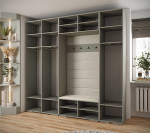 Garderobe Inova 3 Z8 Gold - Grau - Weiß - Gold