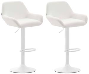 Tabouret de bar Braga Lot de 2 Blanc - Blanc