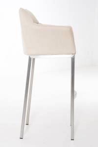 Tabouret de bar Damaso Blanc crème - Argenté