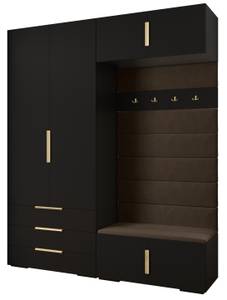 Garderobe Inova 1 Z12 Schwarz - Braun - Gold - Gold