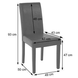 Esszimmerstuhl J99 (4er-Set) Grau - Kunstleder - 49 x 93 x 50 cm