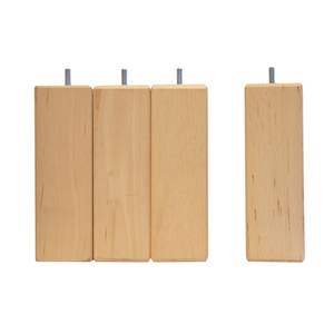 Jeu de 4 pieds de lit Bois 5 x 10 x 10 cm