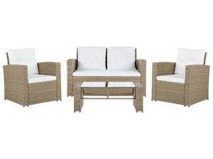 Set de jardin LUCA Beige - Bleu - Marron - Blanc - Polyrotin - 128 x 77 x 61 cm