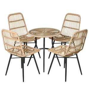 Essgruppen-Set (5-tlg.) 861-053 Braun - Polyrattan - 60 x 89 x 46 cm