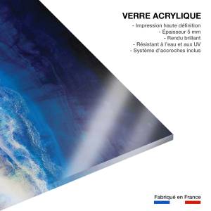 Tableau bleu glacier 45 x 30 cm - Verre