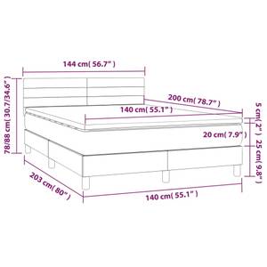 Boxspringbett 3017288-15 Schwarz - Tiefe: 203 cm