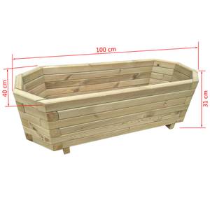 Garten-Hochbeet Braun - Massivholz - Holzart/Dekor - 100 x 31 x 40 cm