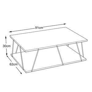 Couchtisch Saltdal Weiß - Holzwerkstoff - 91 x 30 x 62 cm