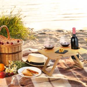 Eckiger Picknick Weintisch aus Bambus Braun - Bambus - 40 x 20 x 30 cm