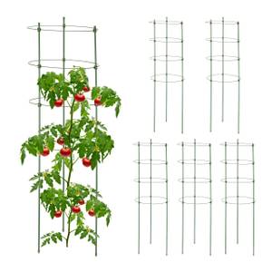 Tuteur à tomates en lot de 6 Vert - Métal - Matière plastique - 28 x 90 x 28 cm