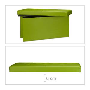 Tabouret pliant similicuir pouf pliable Vert