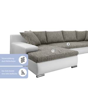 Ecksofa Boca U Form Grau - Breite: 150 cm