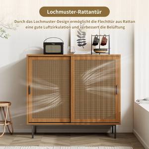 Sideboard Coeus Ⅶ Braun - Holzwerkstoff - Metall - Massivholz - Holzart/Dekor - 37 x 90 x 100 cm