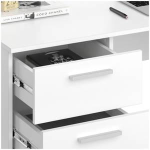 Schreibtisch Nico Weiß Weiß - Holzwerkstoff - 137 x 76 x 60 cm