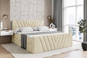 Boxspringbett ERNINA-Z Ecru - Breite: 140 cm - H3