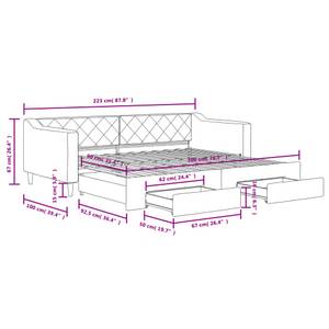 Ausziehbares Tagesbett 3030076-5 Schwarz - Tiefe: 100 cm