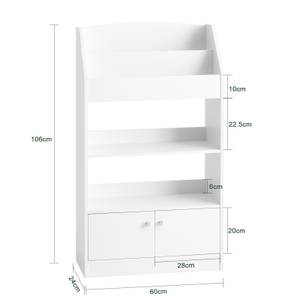 Étagères enfant KMB11-W Blanc - Bois manufacturé - 60 x 107 x 24 cm