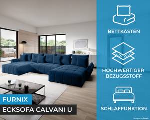 Ecksofa Calvani U Monolith 77 Blau