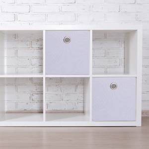 Lot de 2 boîtes de rangement Argenté - Blanc